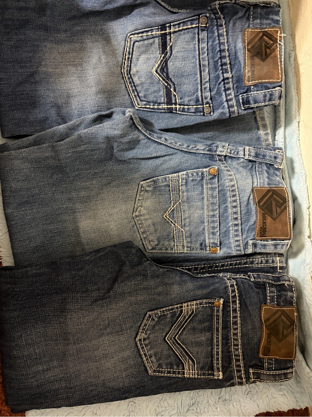 Kids Blue Denim Jeans - Casual Straight Fit 3 Pairs